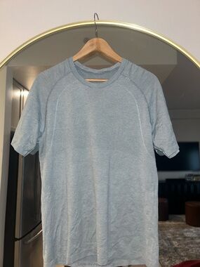 lululemon athletica Light Blue Short Sleeve Crew Tee